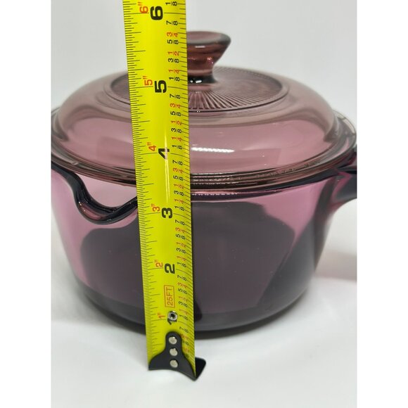 VTG Corning Visions Cranberry Pour Spout 1L Non Stick Teflon Sauce Pan with Lid - Picture 10 of 10